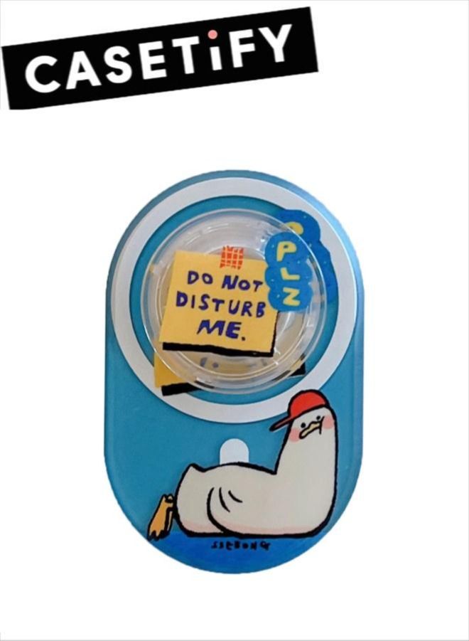 Casetify Decadent Duck Phone Grip Stand Compatible with MagSafe, MagSafe Phone Grip Holder, Wireless Charging Compatible White/Blue - Image 1