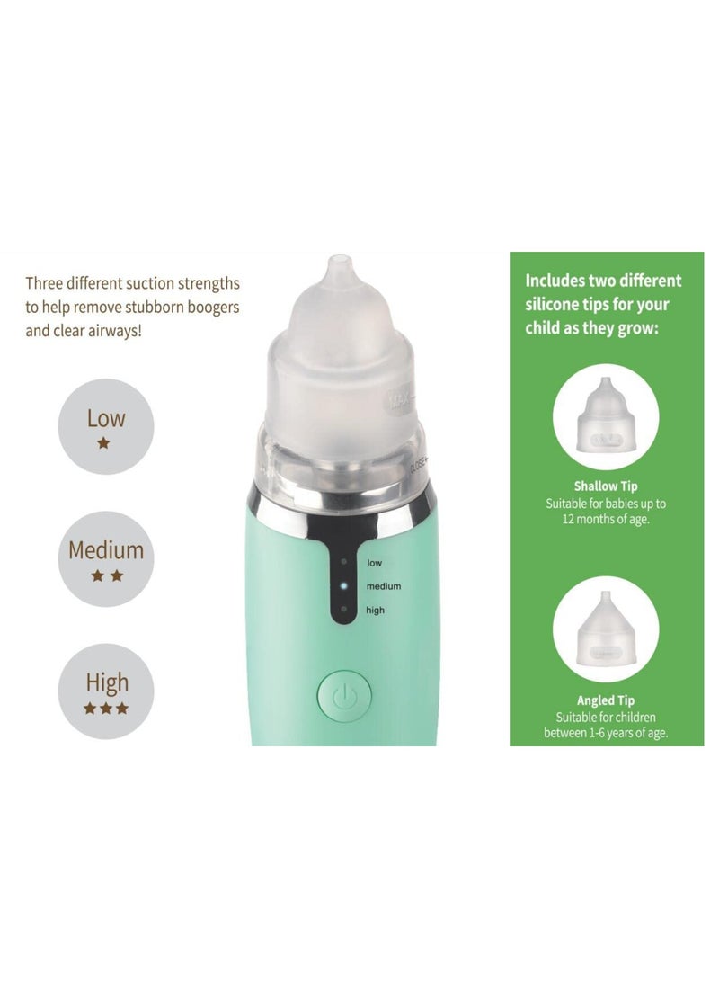 haakaa Baby Electric Nasal Aspirator Safe Baby Nose Cleaner Easy Operated Nose Sucker Relieve Blocked Nose for Babies Infants Toddlers Usb Rechargeable Bpa Free - Image 5