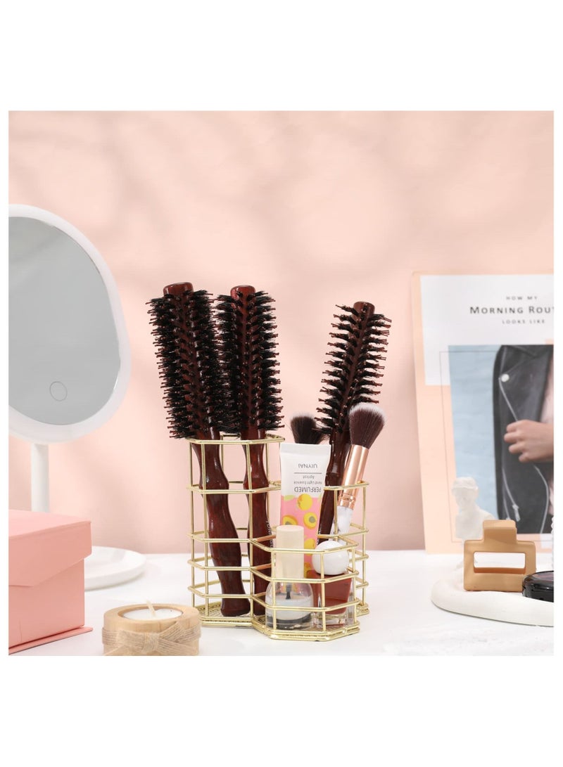 KASTWAVE 3 Pack High Fibers Round Brush Round Hair Brush, Natural Wooden Handle Styling Brush Blow Dry Brush Anti Static Roller Hairbrush for Men Women Straightening and Curling, Wet and Dry Hair - Image 2