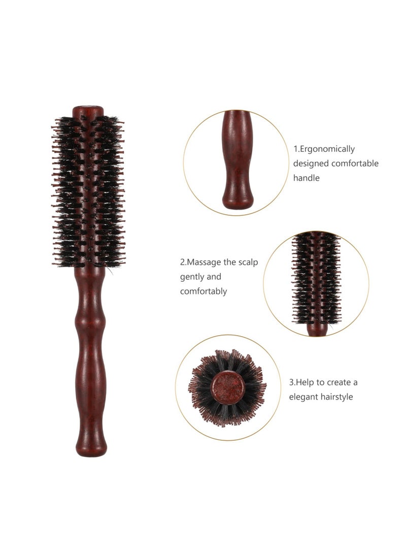 KASTWAVE 3 Pack High Fibers Round Brush Round Hair Brush, Natural Wooden Handle Styling Brush Blow Dry Brush Anti Static Roller Hairbrush for Men Women Straightening and Curling, Wet and Dry Hair - Image 3