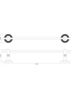 Saray Banyo Saray Bathroom Regina Chrome Long Towel Bar  - Image 2