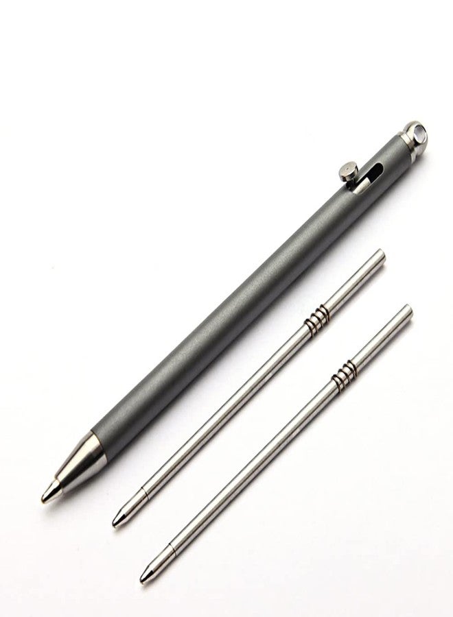 EKLOEN Mini Titanium Creative Signature Pen Bolt Action Pen Cool Keychain Accessories Useful Gadgets Outdoor Tool(Gray) - Image 1