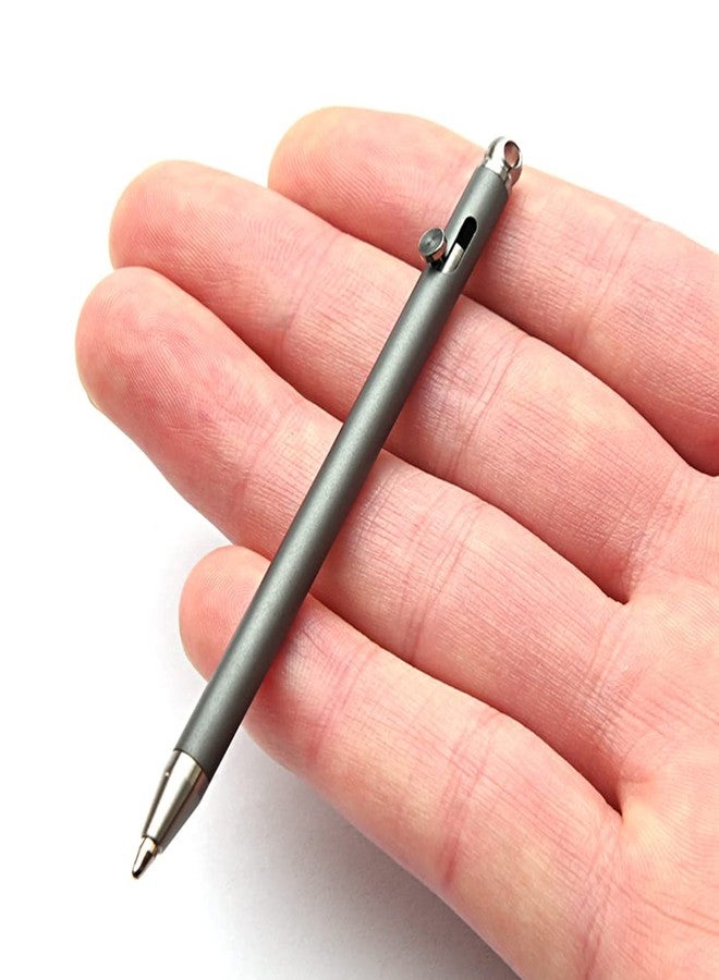 EKLOEN Mini Titanium Creative Signature Pen Bolt Action Pen Cool Keychain Accessories Useful Gadgets Outdoor Tool(Gray) - Image 2