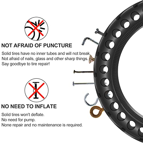 BANGTING 2PCS Upgrade 50/75-6.1 Electric Scooter Solid Tires, 8.5x2.0 Tires Tubeless for Gotrax GXL V2/XR/APEX, 8 1/2 x2 Tire Replacement for Hiboy S2, Xiaomi 3 Lite/3/Pro 2/1s/M365 (Black 2 PCS) - Image 5