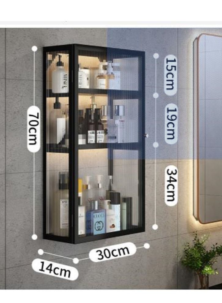 3 Tier Wall Mounted No Driling Make Up Cosmetics Bathroom Storage Organizer Rack