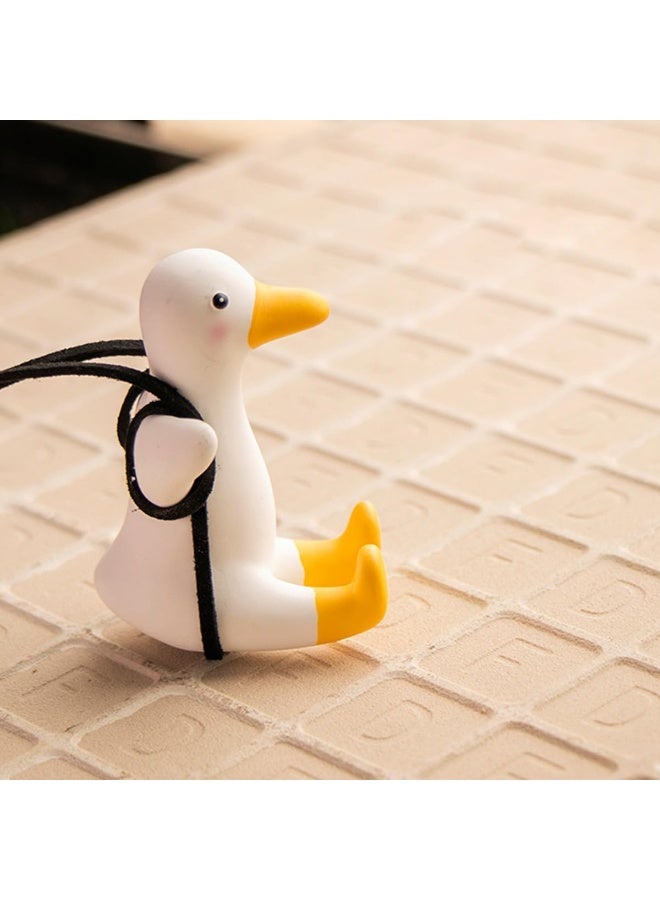 Lovely Swinging Black Duck Car Pendant, Cool Flying Duck with Sunglasses Gold Chain Car Rearview Mirror Hanging Ornament, Auto Interior and Home Decoration Birthday Gift for Family, Friends - Image 4