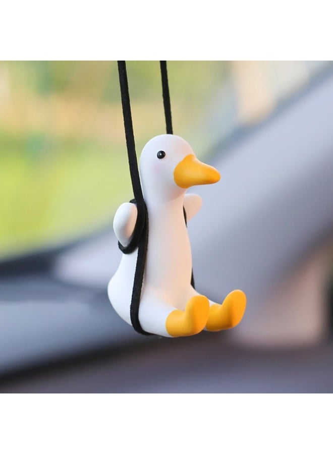 Lovely Swinging Black Duck Car Pendant, Cool Flying Duck with Sunglasses Gold Chain Car Rearview Mirror Hanging Ornament, Auto Interior and Home Decoration Birthday Gift for Family, Friends - Image 5