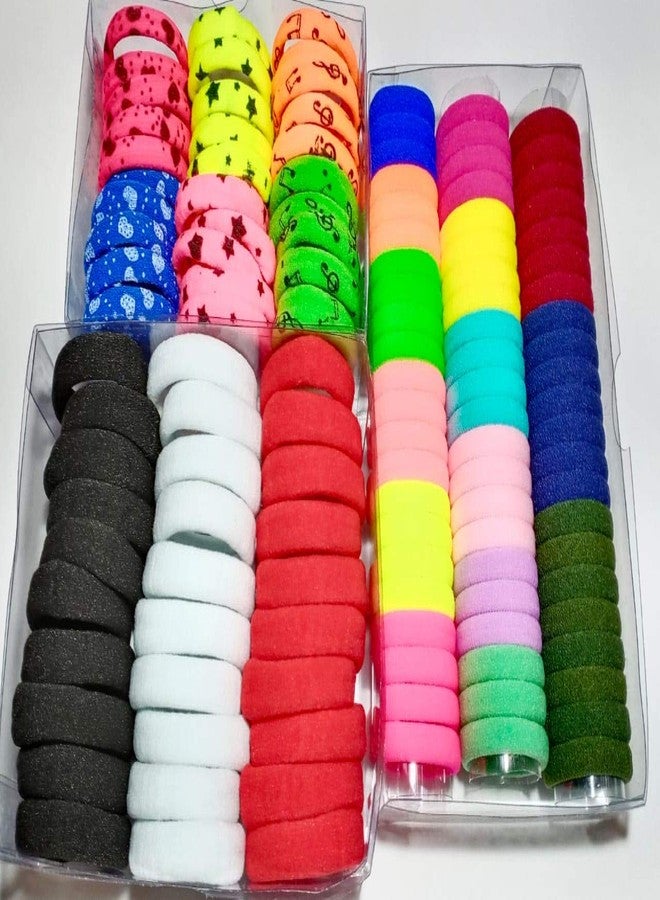 SBS Hair Rubber band for Women & Girl's (25 pieces plane,25 printed,25 pieces babby rubber) pack of 75 pieces - Image 5