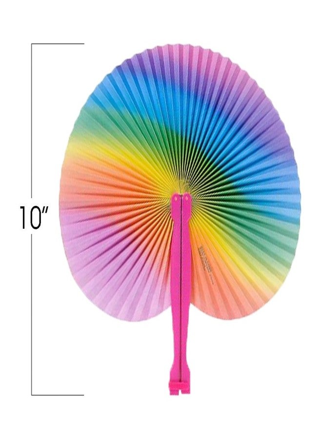 آرت كريتيفيتي مجموعة مراوح ArtCreativity القابلة للطي بألوان قوس قزح - عبوة من 12 مروحة - بأعمدة بلاستيكية - مروحة ورقية يدوية ملونة - هدية وجائزة رائعة للحفلات - مروحة يدوية صيفية، هدايا مميزة للأطفال من عمر 3 سنوات فما فوق - Image 4