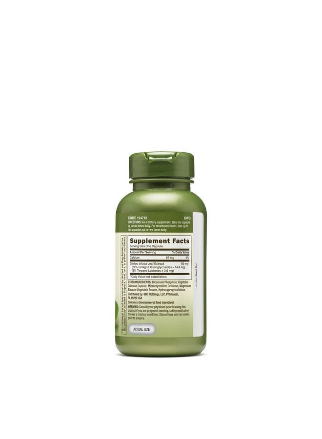 GNC Herbal Plus Ginkgo Biloba 60mg Supplement, Vegetarian, Supports Mental Sharpness, 100 Servings - Image 2