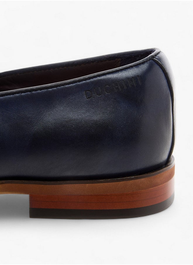 DUCHINI Men's Solid Slip-On Loafers with Metal Accent  - Image 5