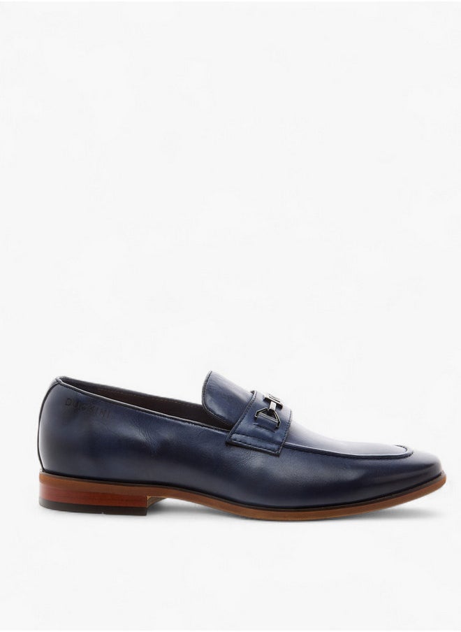 DUCHINI Men's Solid Slip-On Loafers with Metal Accent  - Image 3