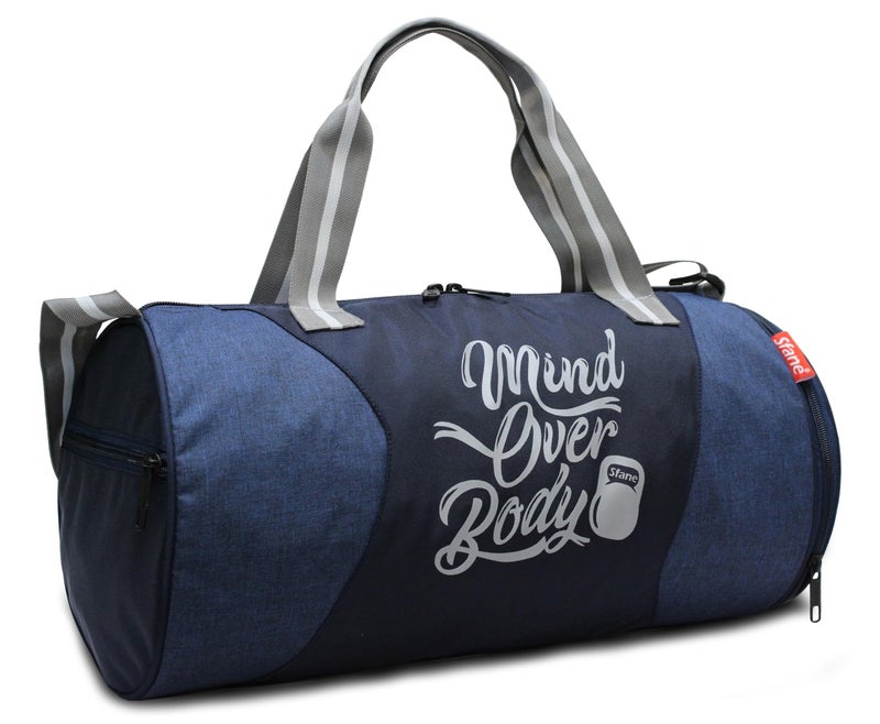 Sfane Polyester Duffle/Gym Bag/Sports Bags/Gym Bag with Separate Shoe Compartment (Navy) - Image 3