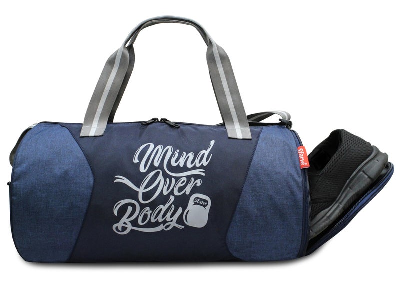 Sfane Polyester Duffle/Gym Bag/Sports Bags/Gym Bag with Separate Shoe Compartment (Navy) - Image 1