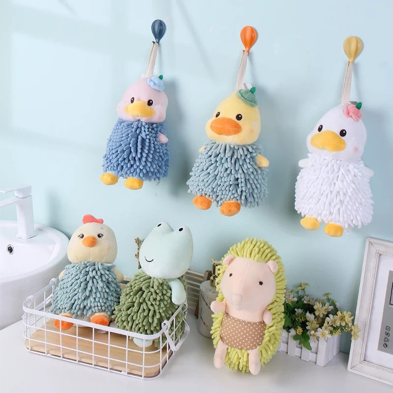 Y&D Cartoon Cute Animal Chenille Wipe Hand Towel Multifunctional Plush Toy for Stress Relief Filled with PP Cotton - Image 2