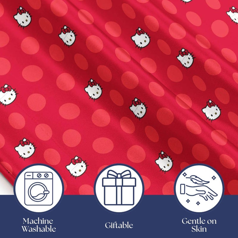 Jay Franco Satin Pillowcase - Standard Size 20x30 Inch Silky Soft Premium Pillow Cover  Red - Hello Kitty - Image 3