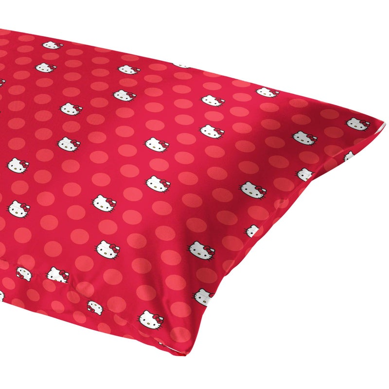 Jay Franco Satin Pillowcase - Standard Size 20x30 Inch Silky Soft Premium Pillow Cover  Red - Hello Kitty - Image 5
