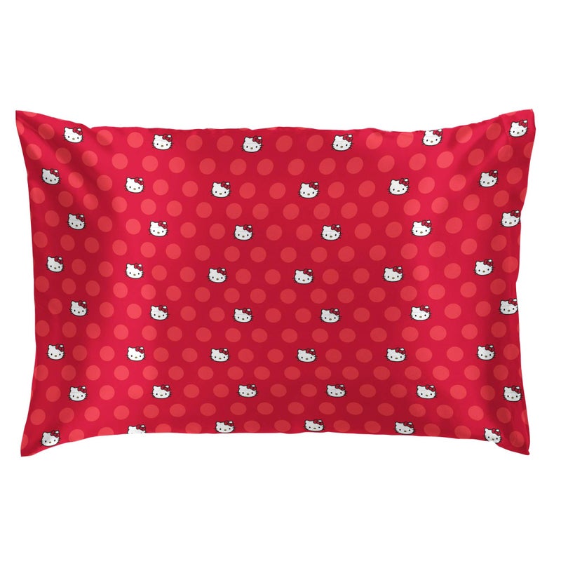 Jay Franco Satin Pillowcase - Standard Size 20x30 Inch Silky Soft Premium Pillow Cover  Red - Hello Kitty - Image 4