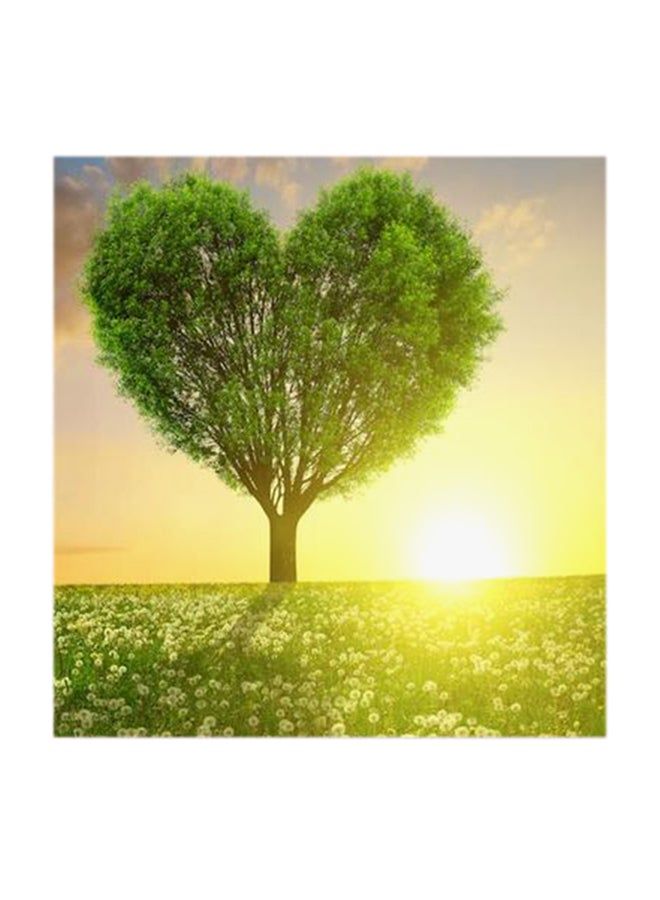 RYN Love Green Tree MDF Wall Art Multicolour 30x30centimeter - Image 1