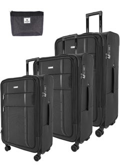 Pierre Cardin Lightweight Luggage Set of 3 for Travel, Softside Suitcase Set With TSA Approved Lock,