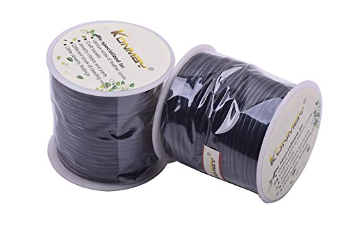 KONMAY 1 Roll 25 Yards 1.5mm Black Color Soft Round Real Jewelry Leather Cord - Image 2
