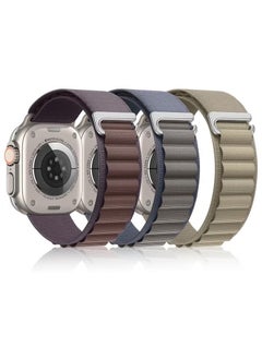 (Pack of 3) Apple Watch Alpine Loop Band for Apple Watch Ultra 1/2 49mm 46mm 45mm 44mm 42mm Nylon Woven Sport Strap Compatible with iWatch Series 10 9 8 7 6 5 4 3 2 1 SE