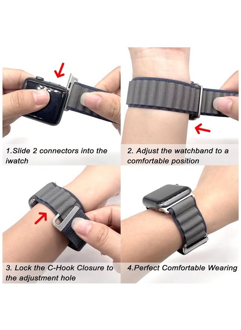 Generic - (Pack of 3) Apple Watch Alpine Loop Band for Apple Watch Ultra 1/2 49mm 46mm 45mm 44mm 42mm Nylon Woven Sport Strap Compatible with iWatch Series 10 9 8 7 6 5 4 3 2 1 SE - Image 1