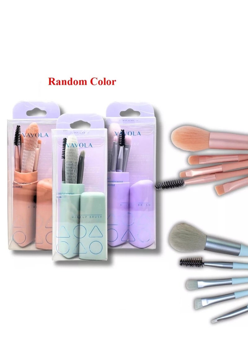 Generic Professional Luxury Makeup Brush Set 5pcs Multi-use Brushes Meets All Your Makeup Needs Blush, Blending, Contouring, Shading Highlighting Eyeshadow Eyebrow Concealer Lash Cheek And More With Small Purse Case Random Color  - Image 1