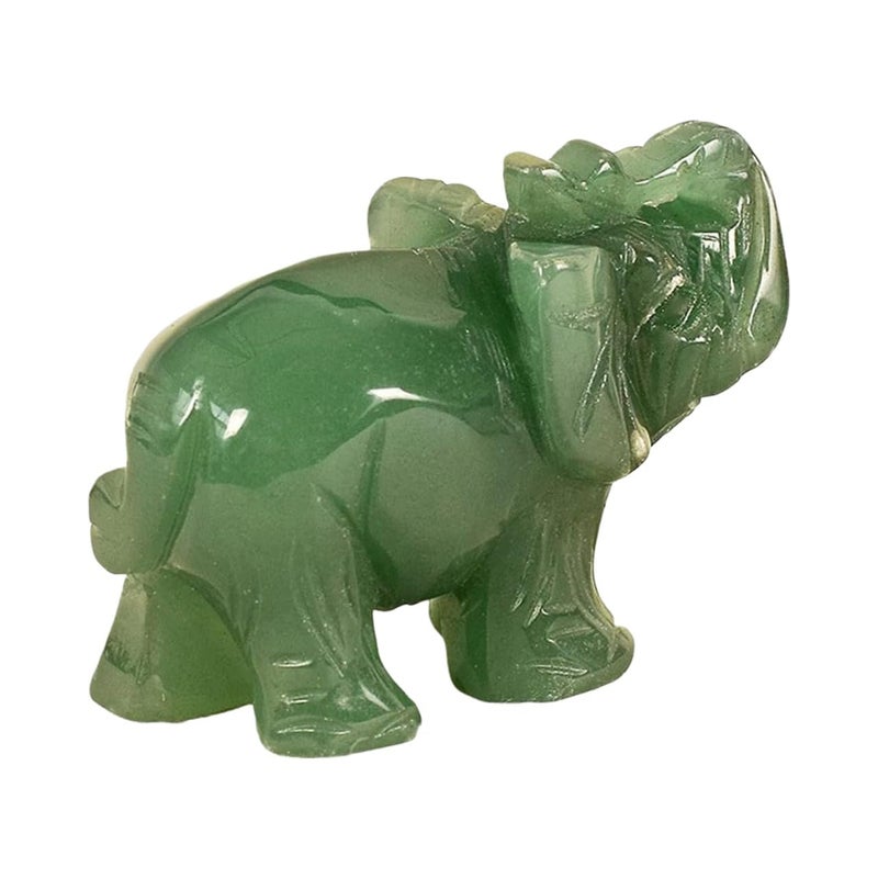 SquarezhenBo Elephant Ornament, Elephant Statue, Jade Stone Handcraft Natural Green Jade Stone Elephant Statue Decor Toys in Hand Home DÃ©cor Accents Sculptures (Green) - Image 1