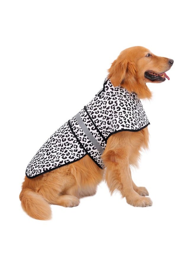 HDE Dog Raincoat Hooded Slicker Poncho for Small to X-Large Dogs and Puppies Snow Leopard - XL - Image 1