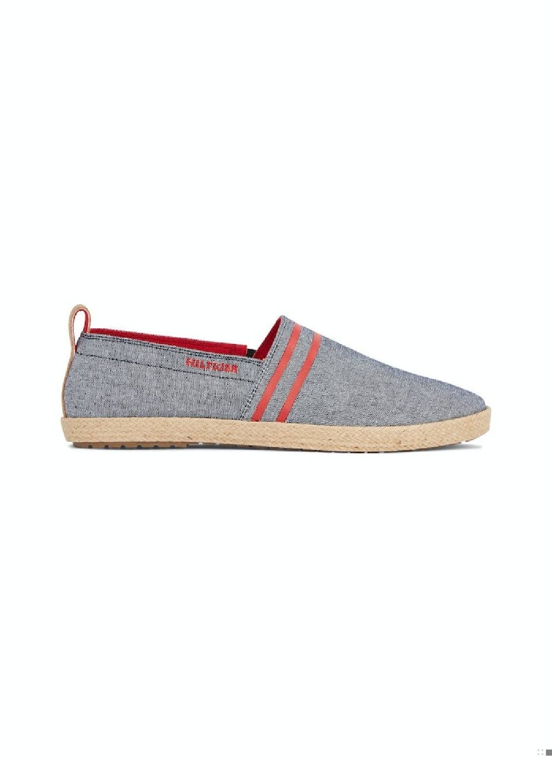 TOMMY HILFIGER - Men's Linen Chambray Stripe Espadrilles -  Linen upper, Blue - Image 1