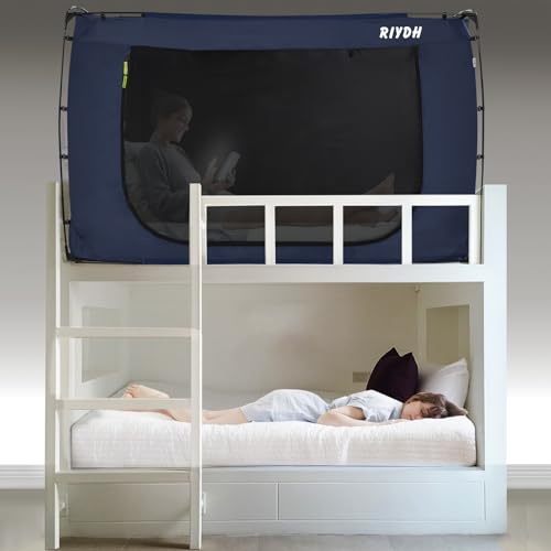 RIYDH Bed Tent Bed Canopy Bunk Twin Size Tents for Adult and Kids- Original Design Portable Dream Tent Indoor Sleeping Tents 80% Blackout with 3 Doors Breathable Big Space - Image 1
