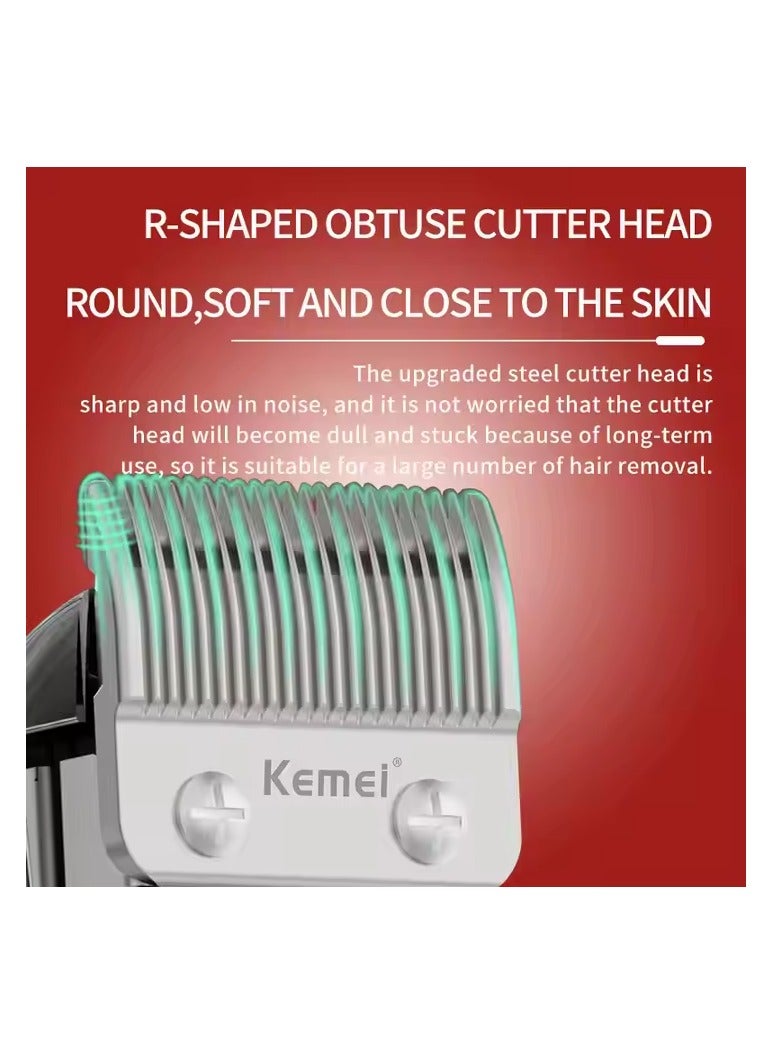 كيمي Professional Hair Clipper Trimmer KM-2253 Barber Electric Hair Trimmer Cordless Rechargeable Hair Cutter Magic Clipper Multicolor - Image 3