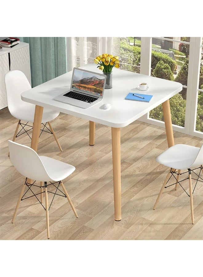 طاولة طعام حديثة ، طاولة مطبخ خشبية مربعة مكتب قهوة مع ساقين صلبة ، طاولة إفطار بسيطة مكتب اجتماع لغرفة طعام منزلية مكتب غرفة المعيشة (مربع ، 80 * 80 سم) - Image 1