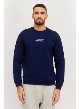 Hurley Men Sportswear Fit Long Sleeve Training Fleece Sweatshirt, Navy  - Image 1
