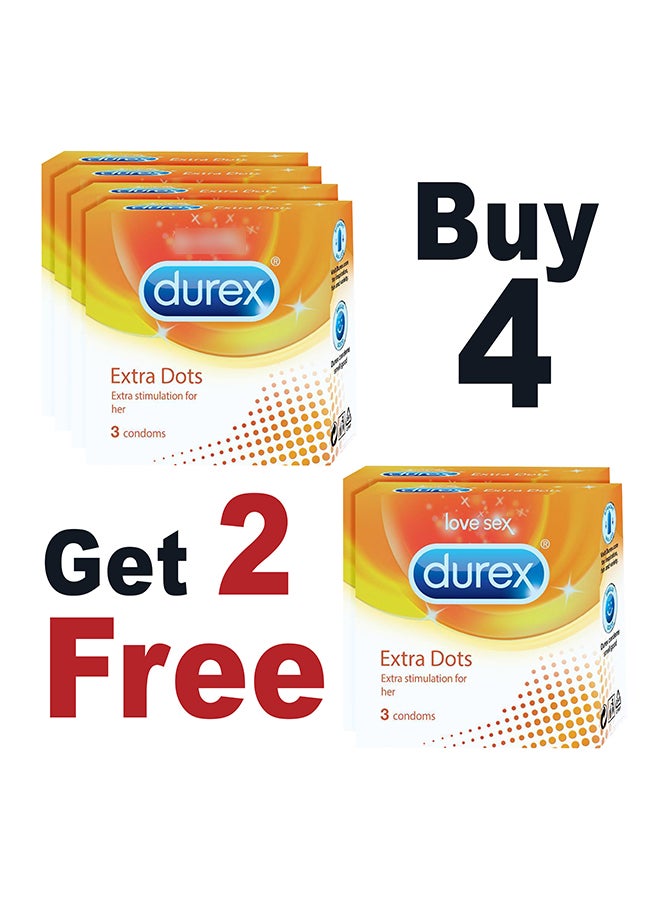 Durex Pack Of 6 Extra Dots Condoms - Image 1