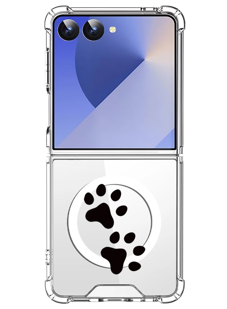 Theodor Magnetic Case for Samsung Galaxy Z Flip 7 Compatible with MagSafe Wireless Charging, Shockproof Phone Bumper Cover Paw - Image 1