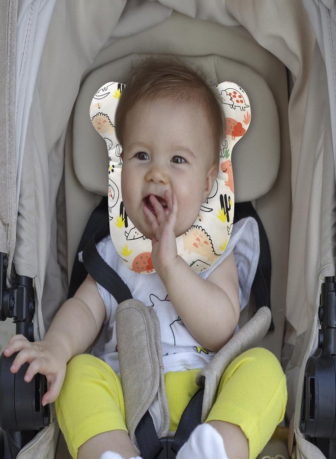 REFLYAWAY Baby Travel Pillow, Infant Kid's Cushion Soft and Skin Friendly for Car Seat, Pushchair and Stroller (Red Dinosaur) - Image 4