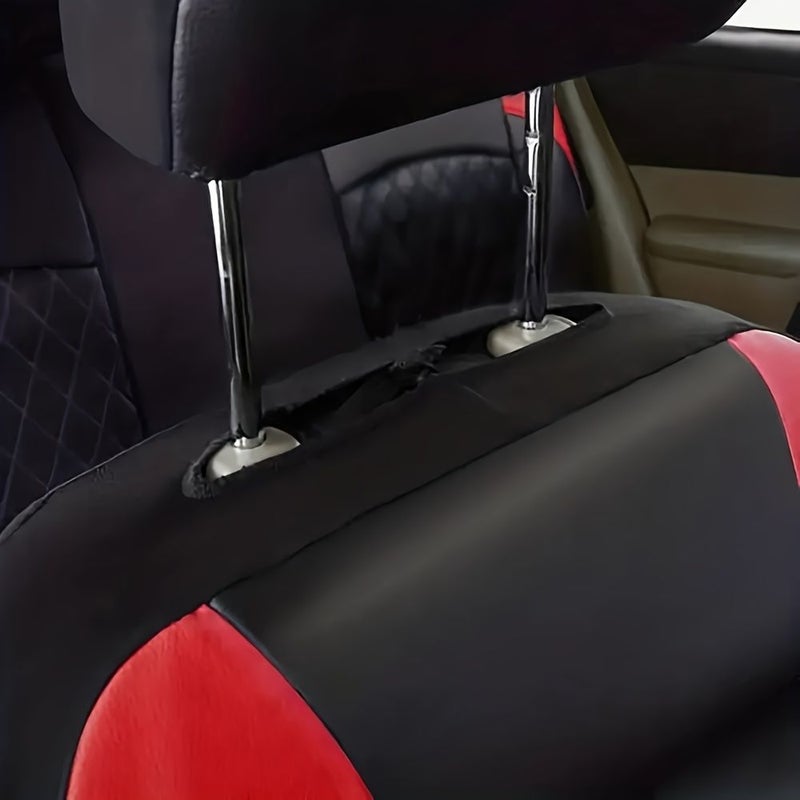 أغطية مقاعد السيارة الرياضية من الجلد الرمادي PVC PU - مجموعة مكونة من غطاءين - تصميم رياضي - تركيب سهل - Image 5