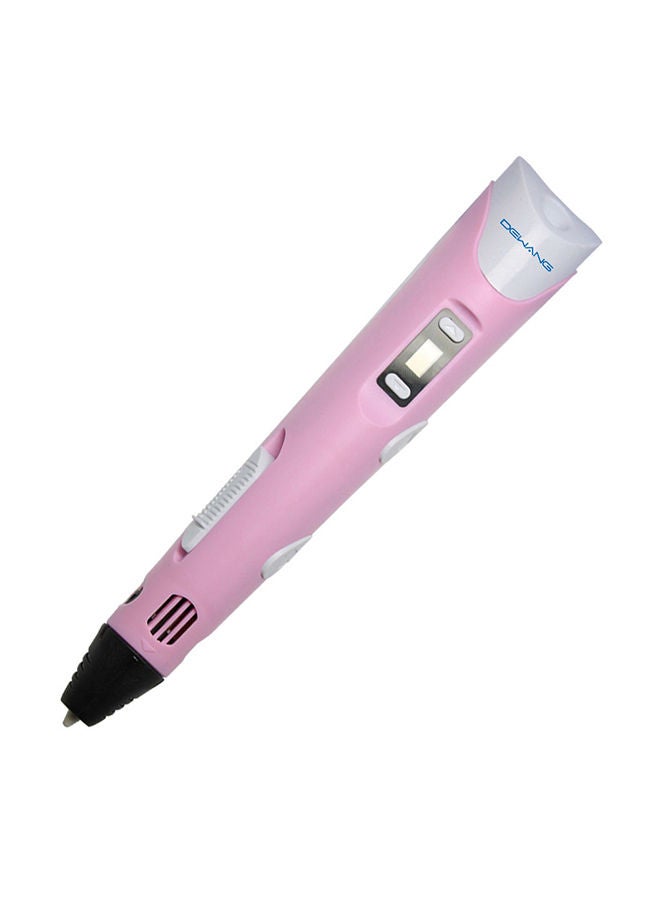 NIBEMINENT 3D Printing-Pen With Adjustable Speed And Temperature (EU Plug) Pink/White - Image 1