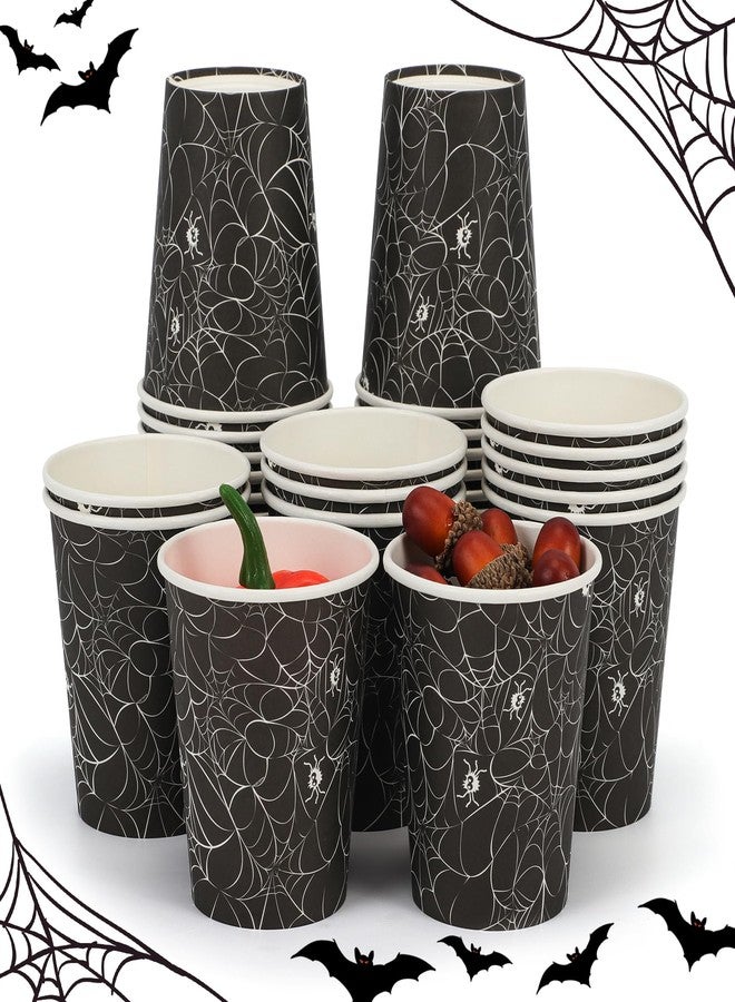 ATFUNSHOP Halloween Disposable Cups 30PCS Spiders Web Party Paper Cups 9OZ - Image 1