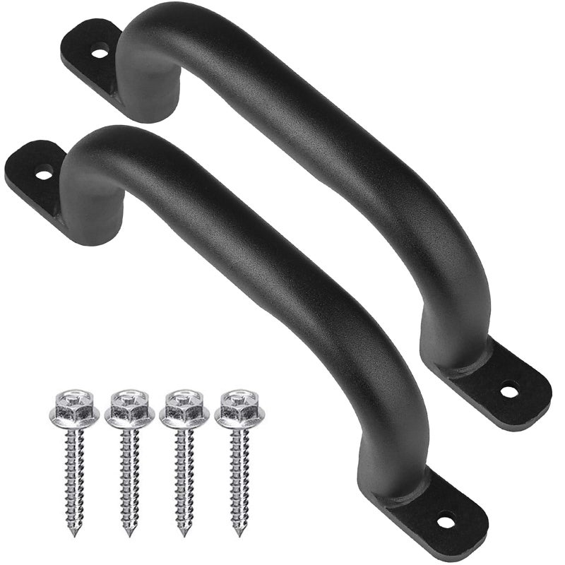 Purife 10 Black Playground Safety Handles 2 Pack Metal Swing Set Handles Climbing Frame Hand Grips for Treehouse Jungle Gym