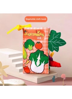 Generic Direct Selling Baby Cloth Book Baby Early Education Can Not Be Torn Bite Toy Three-dimensional Early Teaching Month Baby Book Postage-Colour:Vegetable Tail (1 Story Book Included)  - Image 1