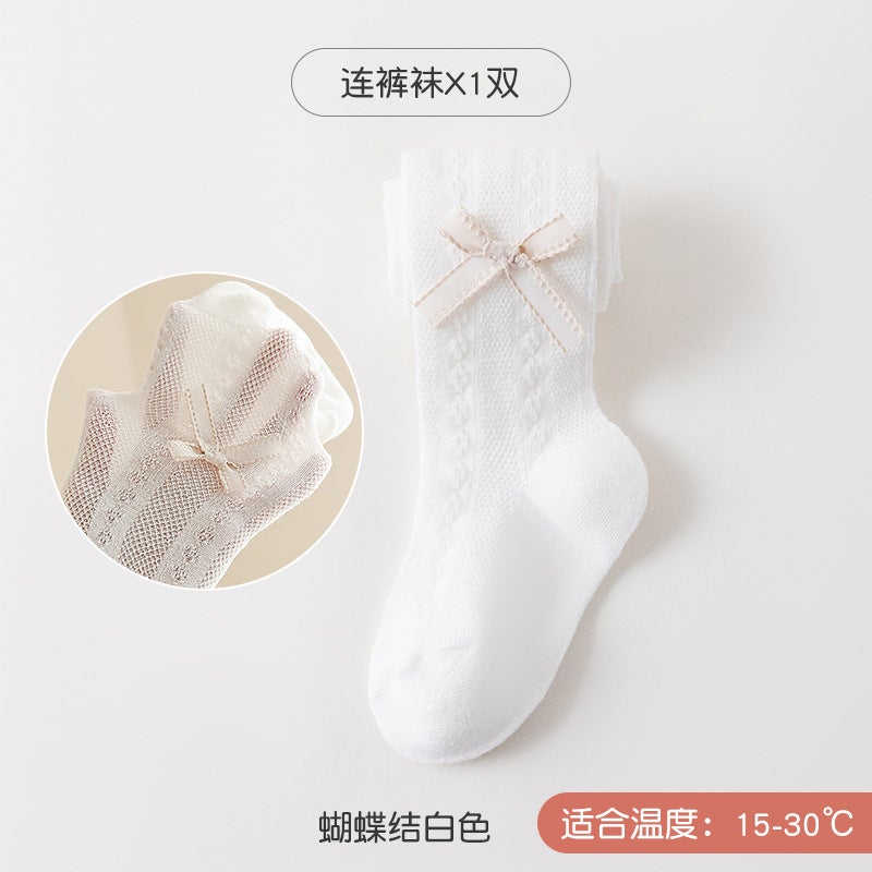Mesh Baby Leggings Summer Leggings Girls Pantyhose Cute Wind Princess Solid Color Pantyhose A Generation Of Hair - Image 1