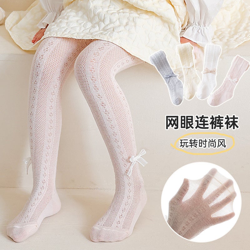 Mesh Baby Leggings Summer Leggings Girls Pantyhose Cute Wind Princess Solid Color Pantyhose A Generation Of Hair - Image 2