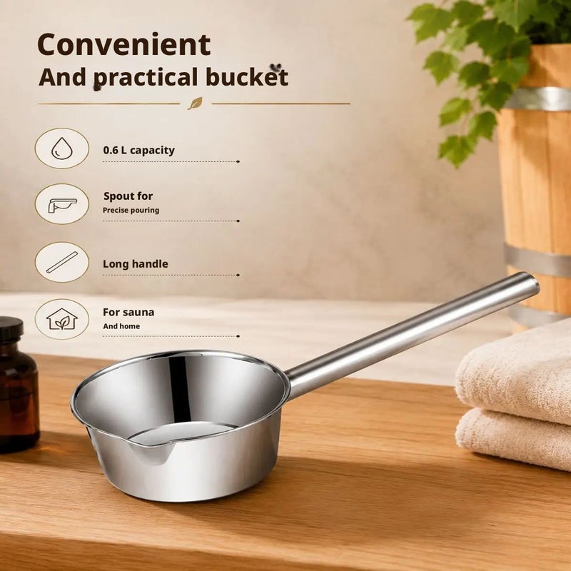 Stainless Steel Bath Water Ladle 0.6 L - Image 2