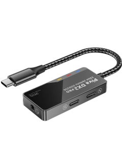 piva BIVA DXZ PRO-L Type-C 3 in 1 AUX Port & 2 Type-C Ports with 60cm Extension Cable The connector comes with an aluminum alloy frame and double-sided tempered glass that reflects the high quality of the connector Black  - Image 1