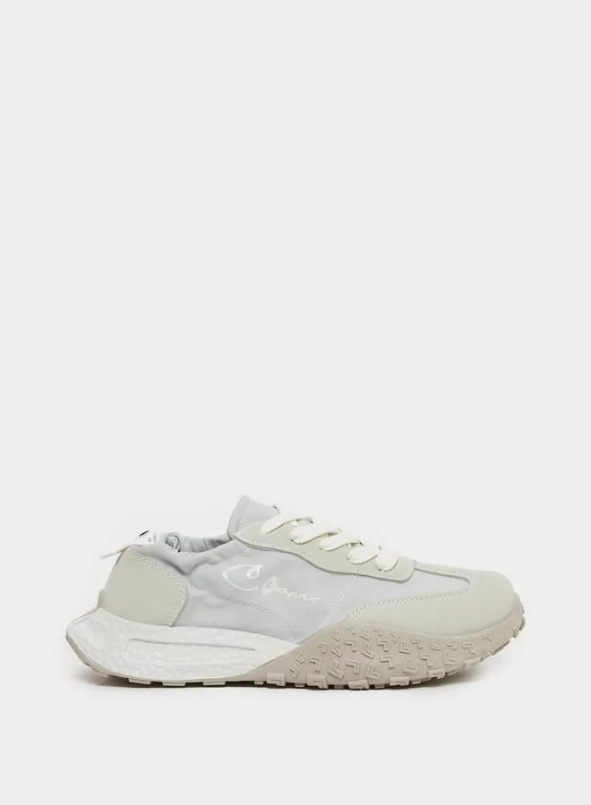 Take Two Take Two Women Printed Panel Stretch-Lace Sneakers