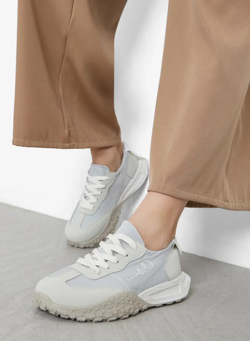 Take Two Take Two Women Printed Panel Stretch-Lace Sneakers