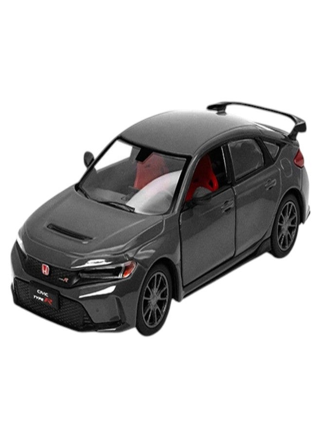 Mayatra's Civic Type R Diecast Model Car, Yellow with Red Interior, 1:32 Scale, Sports Spoiler, Metal (Black_Civic_Type_R)